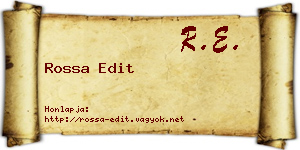 Rossa Edit névjegykártya
